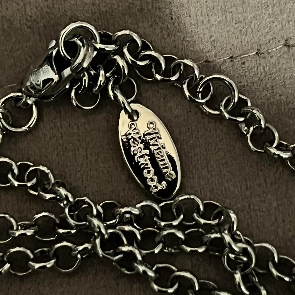 Unisex silver necklace vivienne orb pendant - Picture 3 of 3